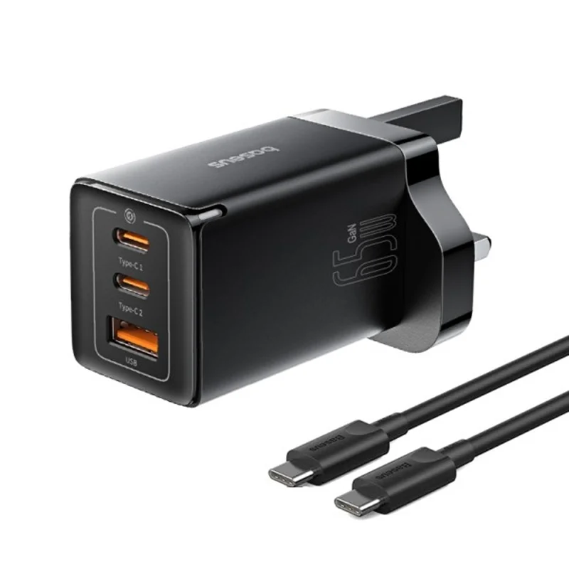 شارژر دیواری ۶۵ وات بیسوس مدل GAN5 PRO 65W به همراه کابل USB-C