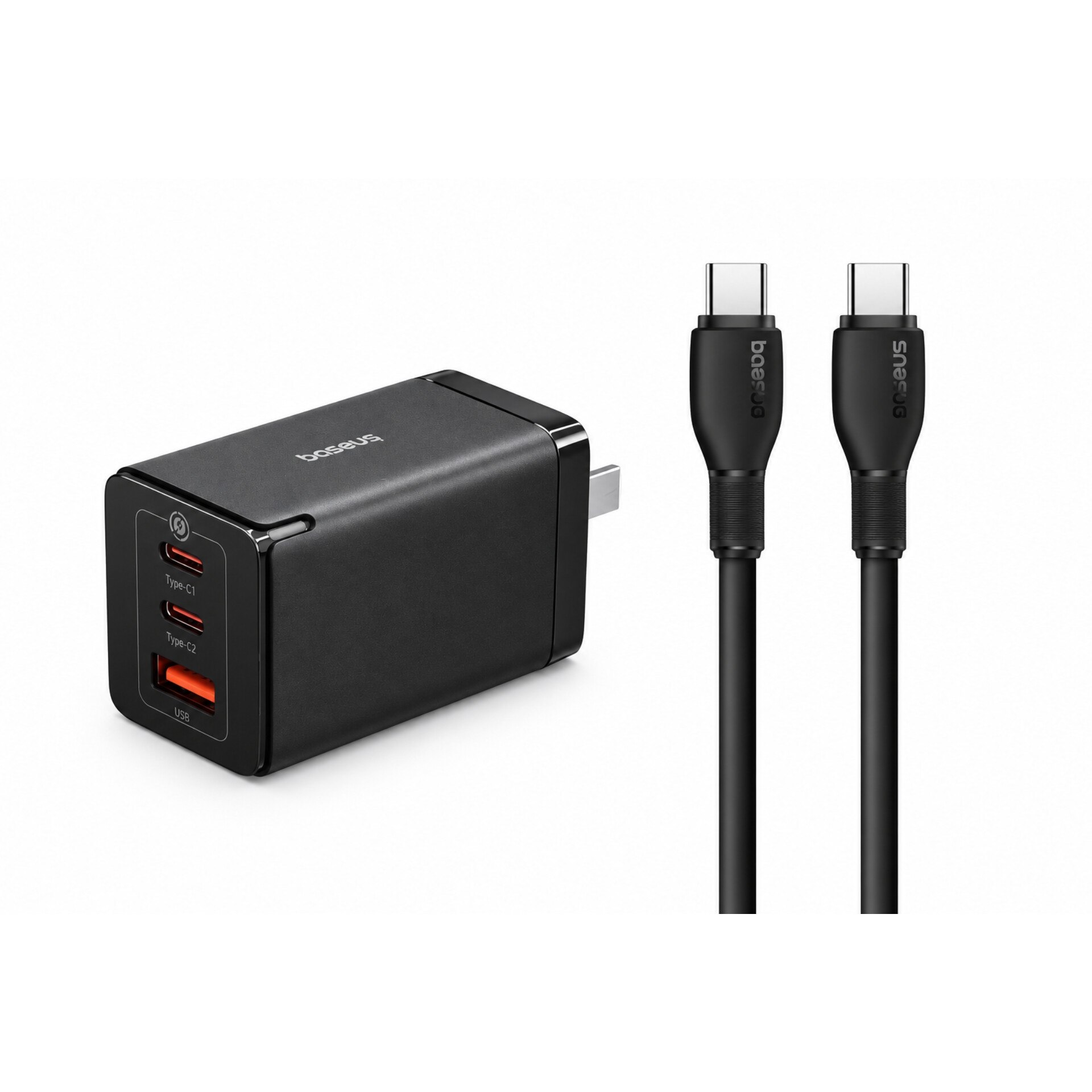 شارژر دیواری 65 وات بیسوس مدل CCGAN65CS به همراه کابل USB-C