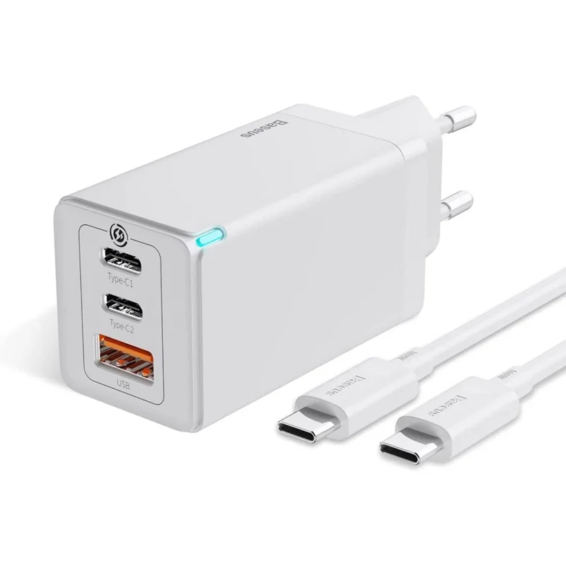 شارژر دیواری بیسوس مدل GAN2 PRO 65W به همراه کابل USB-C