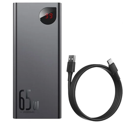 پاوربانک بیسوس مدل Adaman Metal Digital 65W ظرفیت 20000 میلی آمپر ساعت