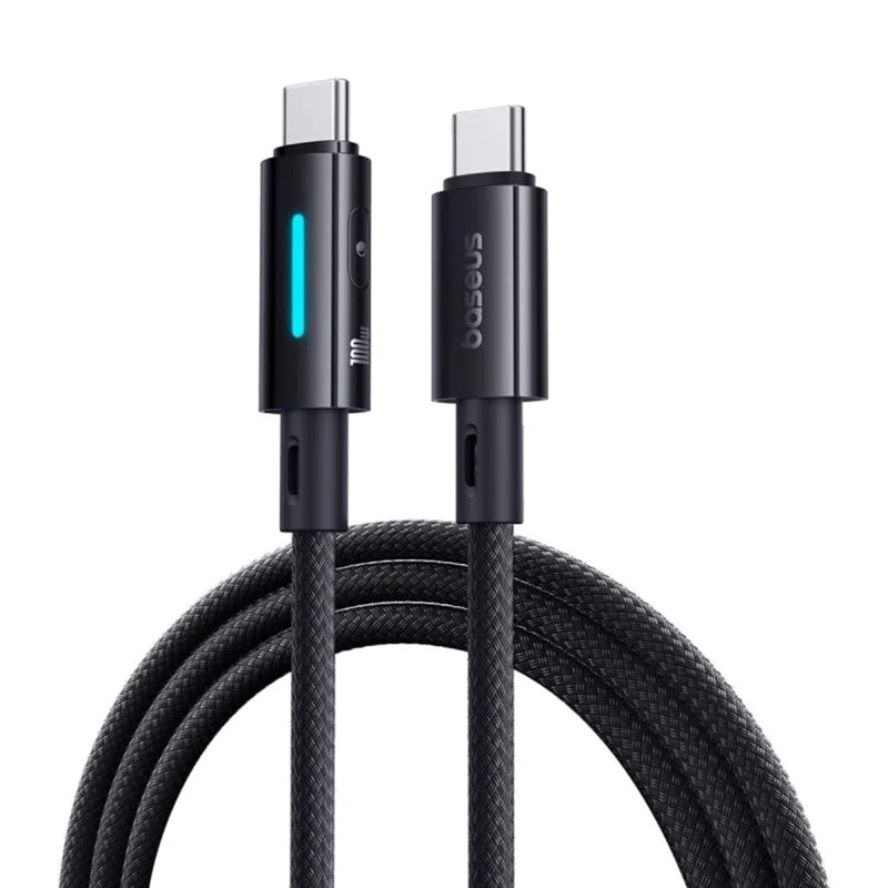 کابل تبدیل USB-C به USB-C بیسوس مدل  Lit Button-Control 100W طول 2 متر