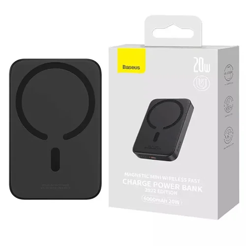 پاوربانک وایرلس بیسوس مدل Magnetic Mini 20W با ظرفیت 6000 میلی آمپر ساعت