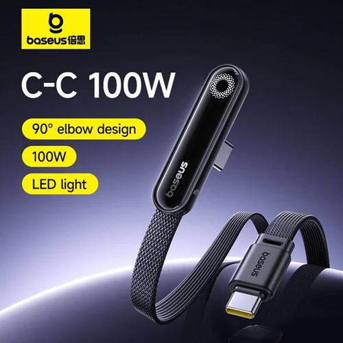 کابل تبدیل USB-C به USB-C بیسوس مدل MVP3 GAMING 100W طول 1 متر