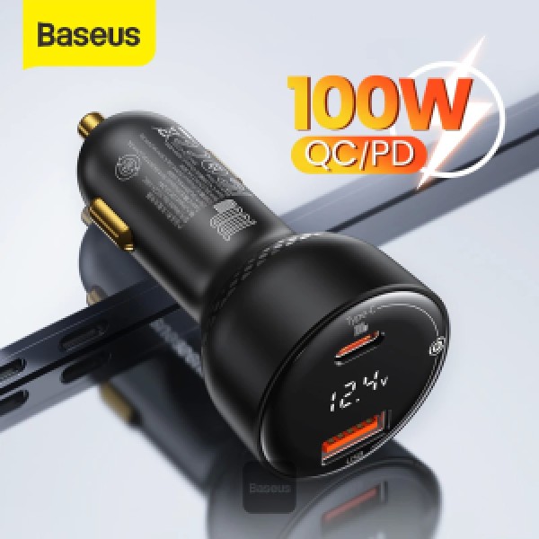 شارژر فندکی بیسوس مدل Dual Quick Charger 100W